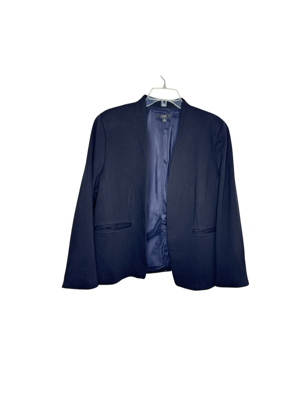 J.Crew Going Out Blazer Black Open Front Slim Cut Size 18